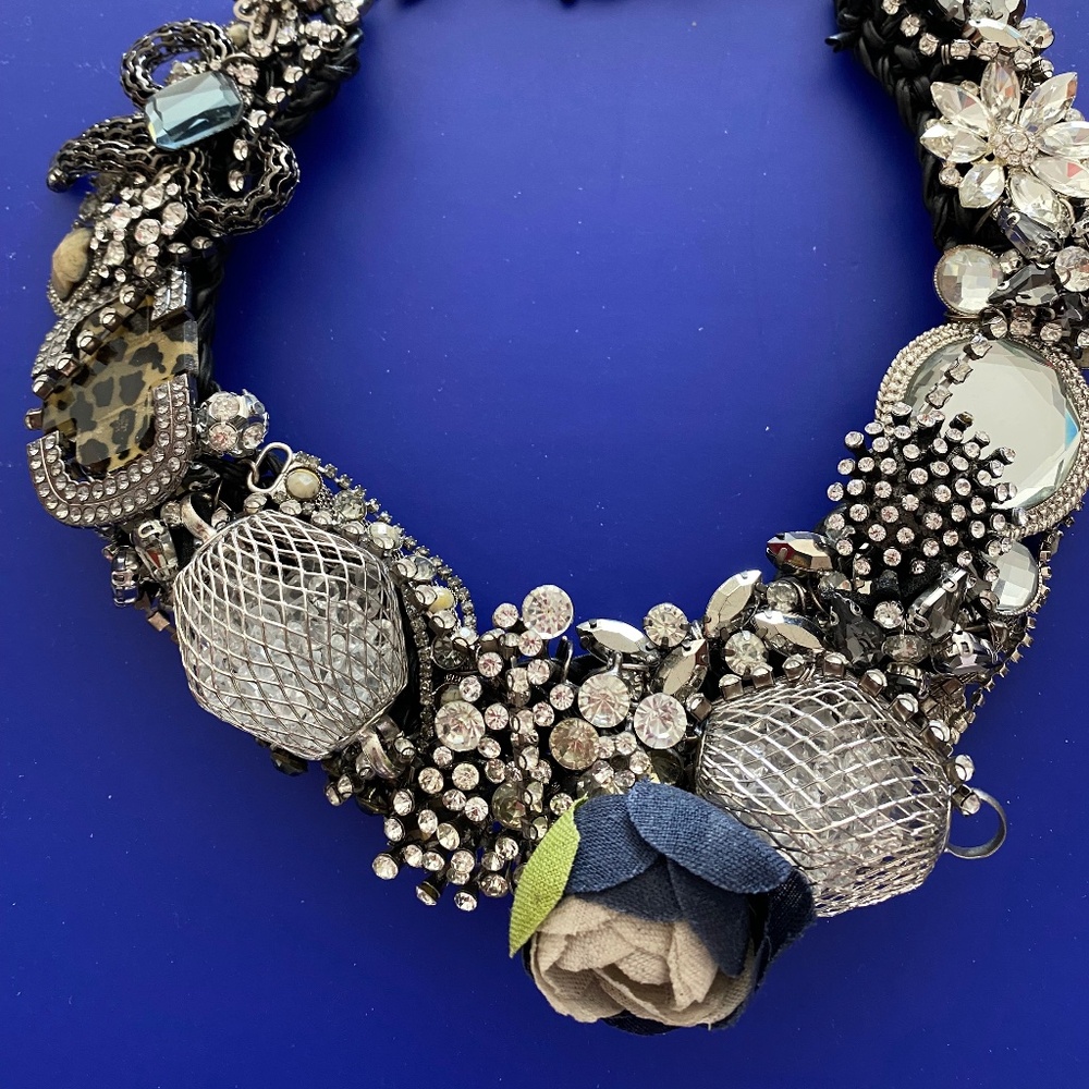 Blue Rose With Diamonds